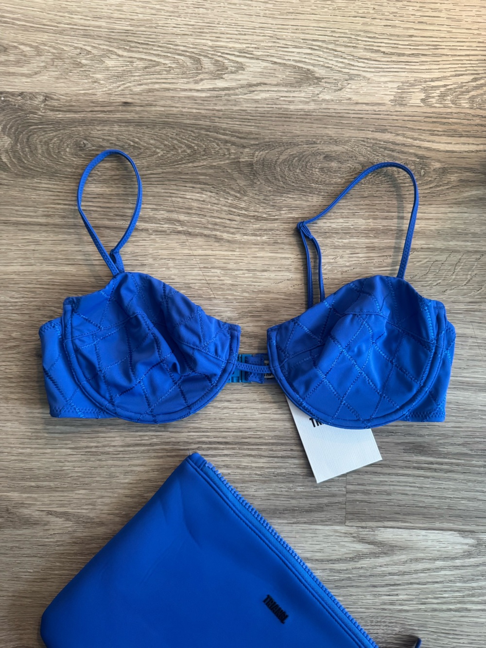 NWT Triangl mala - banc blue balconette bikini top only size s++